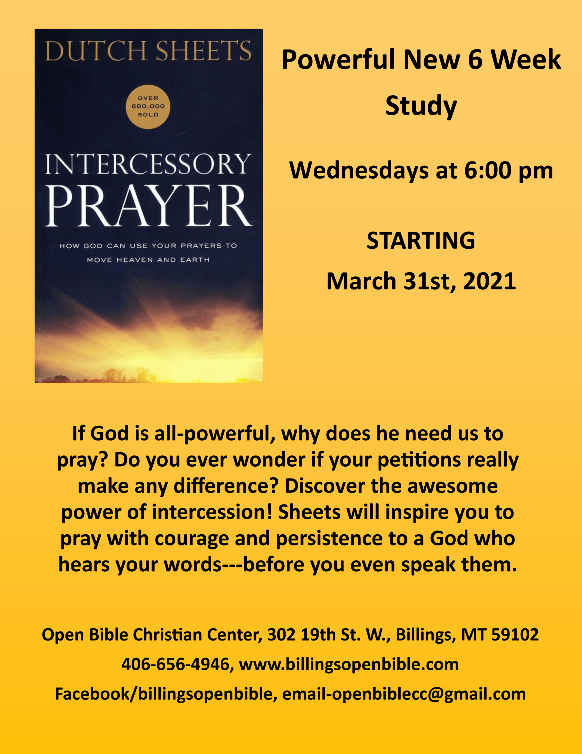 Church Events | Billings, MT | Open Bible Christian Center