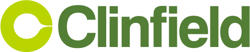 The word clinfield is written in green letters on a white background.