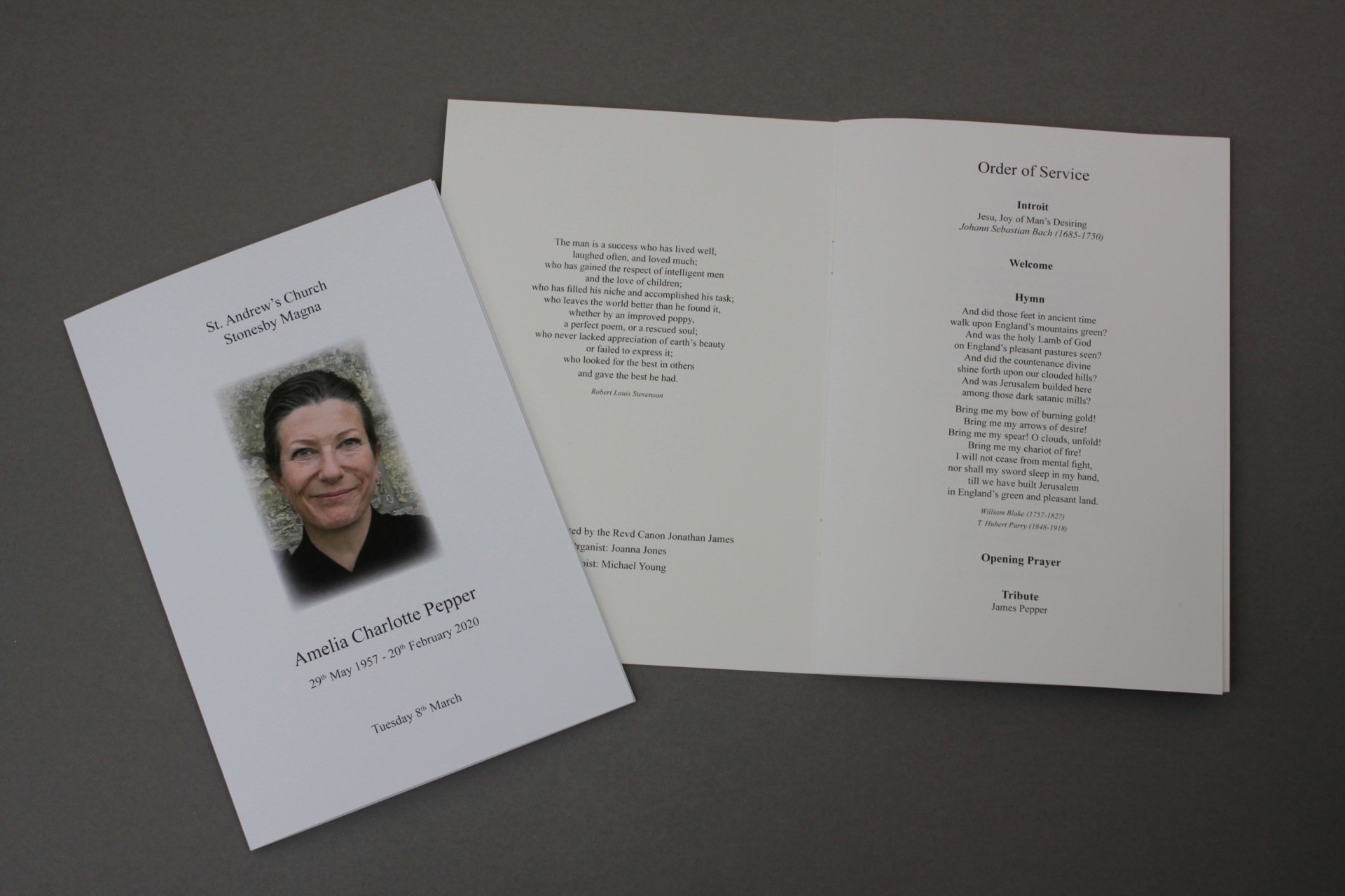 Funeral Orders of Service High Sheriff Printing