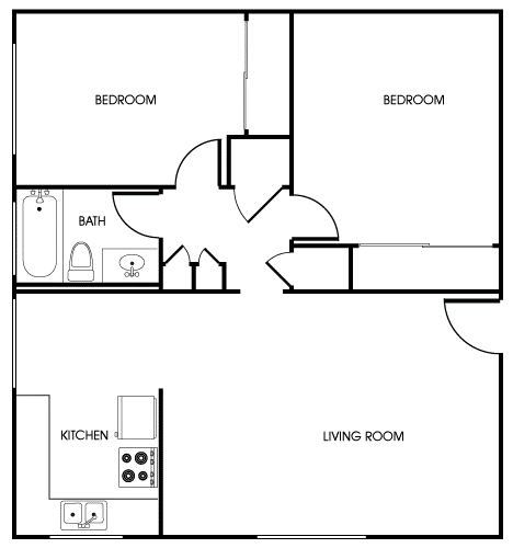 2 bed 1 bath