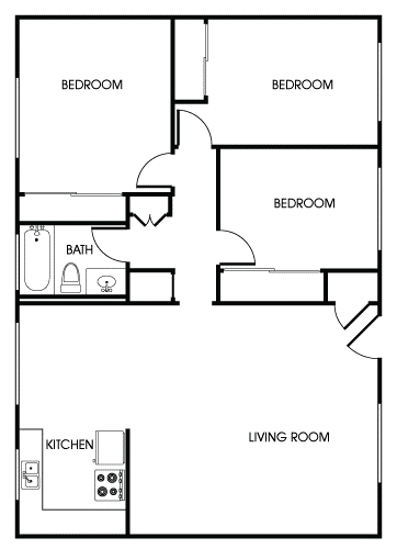3 bed 1 bath