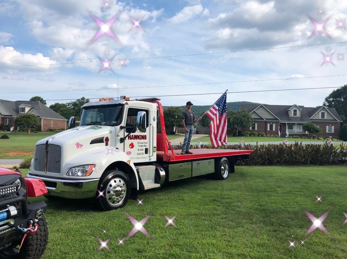 Check Hawkins Towing in Action in Greenville, SC