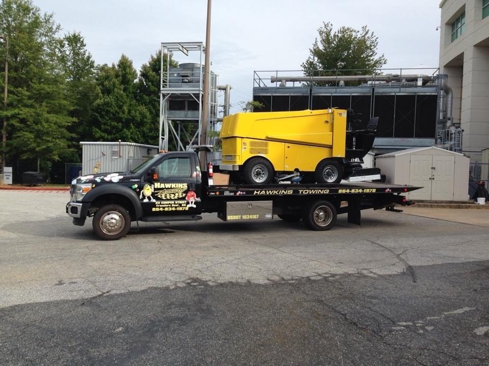 Check Hawkins Towing in Action in Greenville, SC