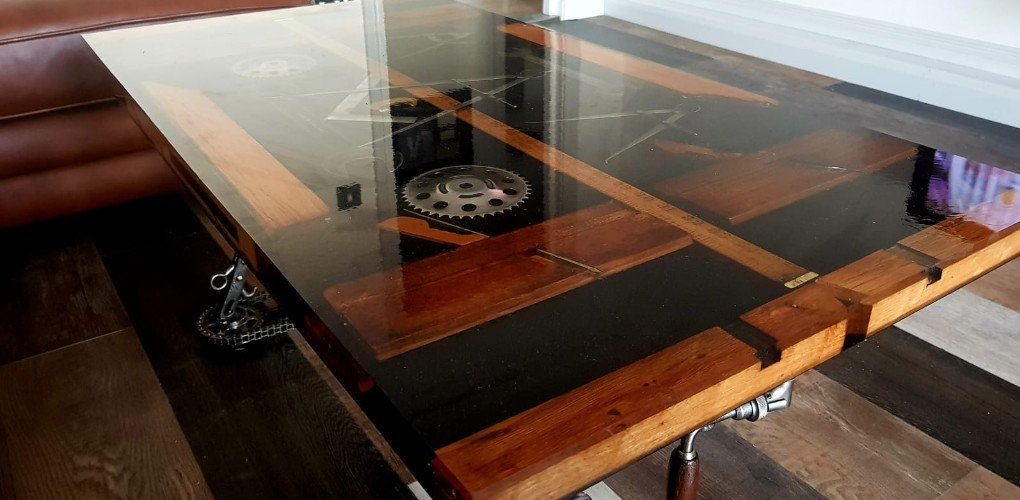 Epoxy Resin Masonic Coffee Table