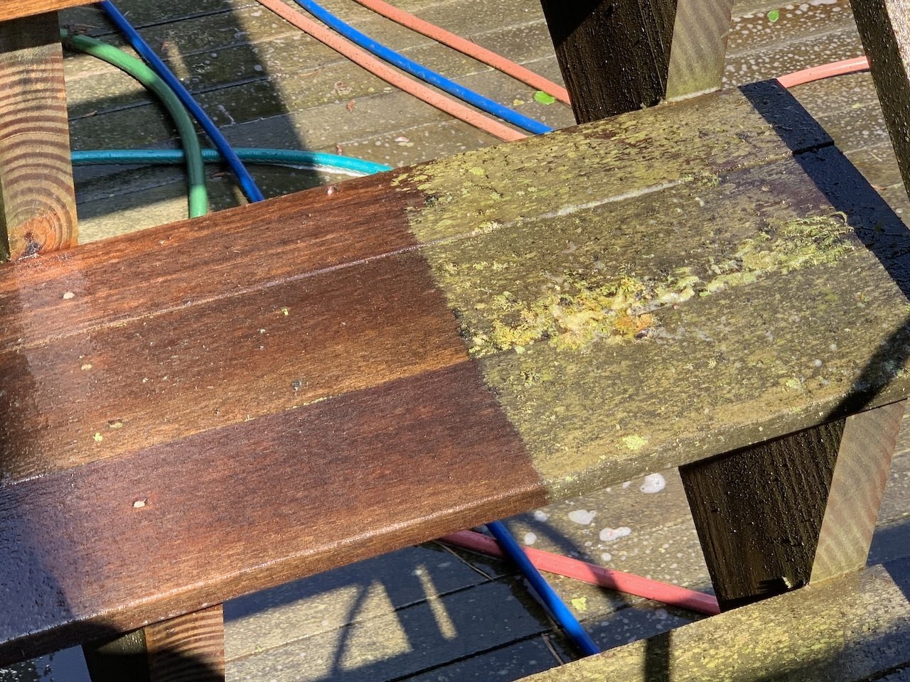 Cleaning wooden decks