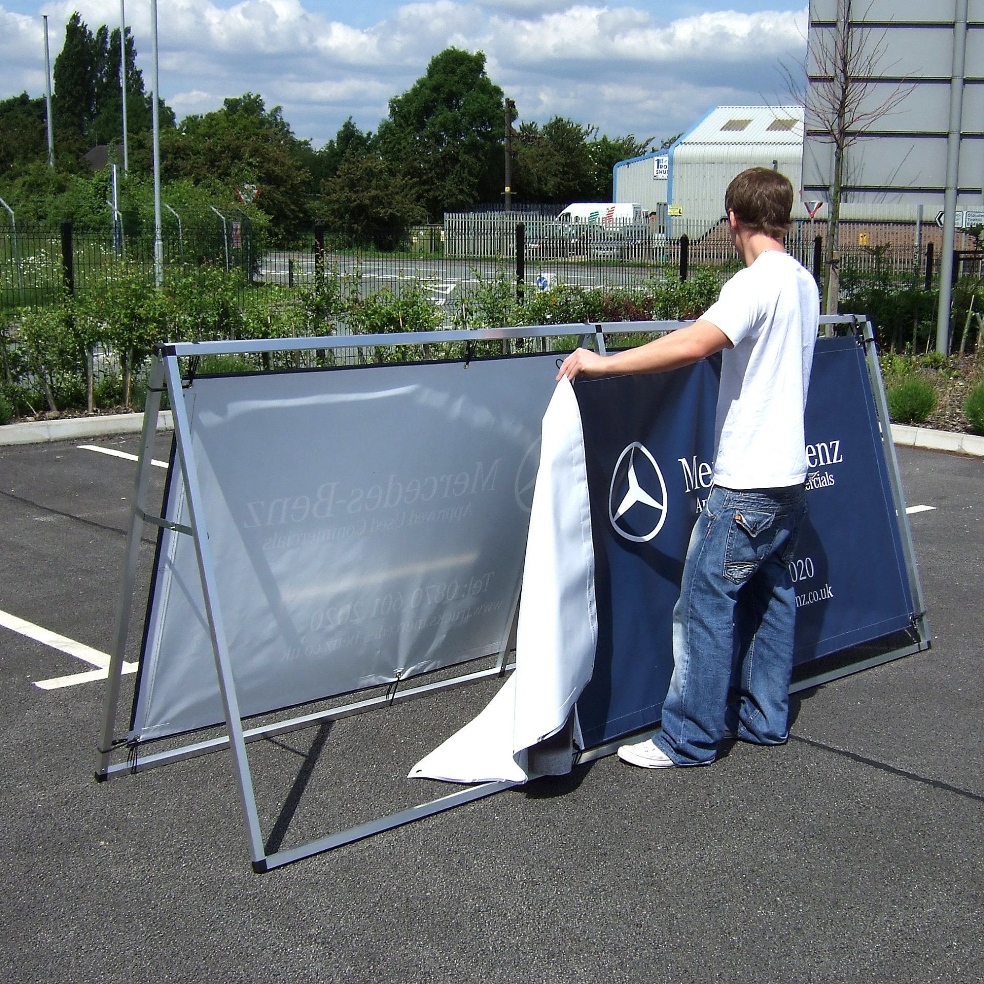 Oudoor Banner Frame Freestanding A Frame or Wall Mountable