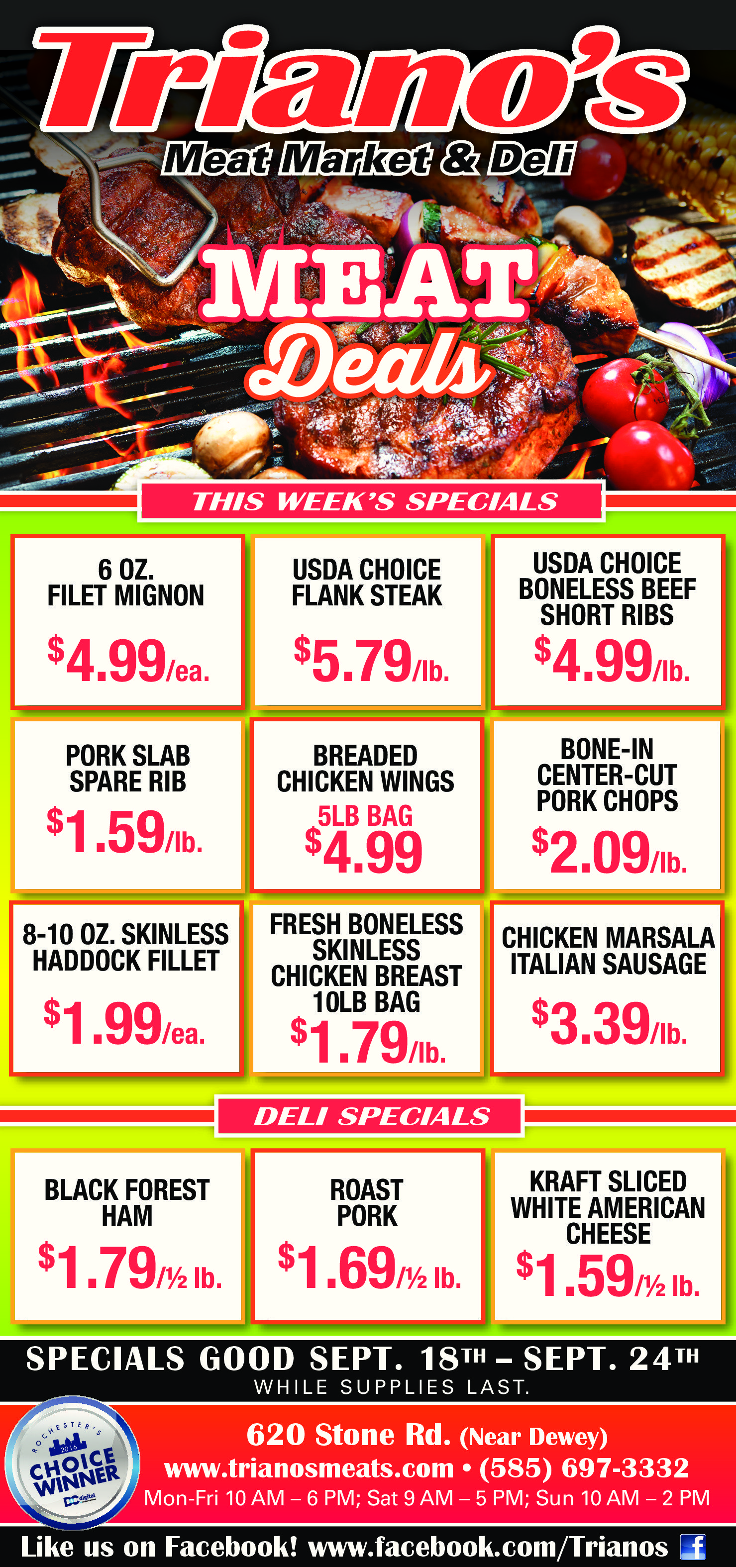 Save Big on Excellent Meats in Rochester Triano's Meat Market and Deli
