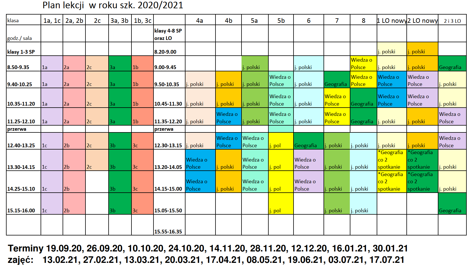 Plan Lekcji Szkoła Na Jasnej W Gliwice-plan www.spkm.net