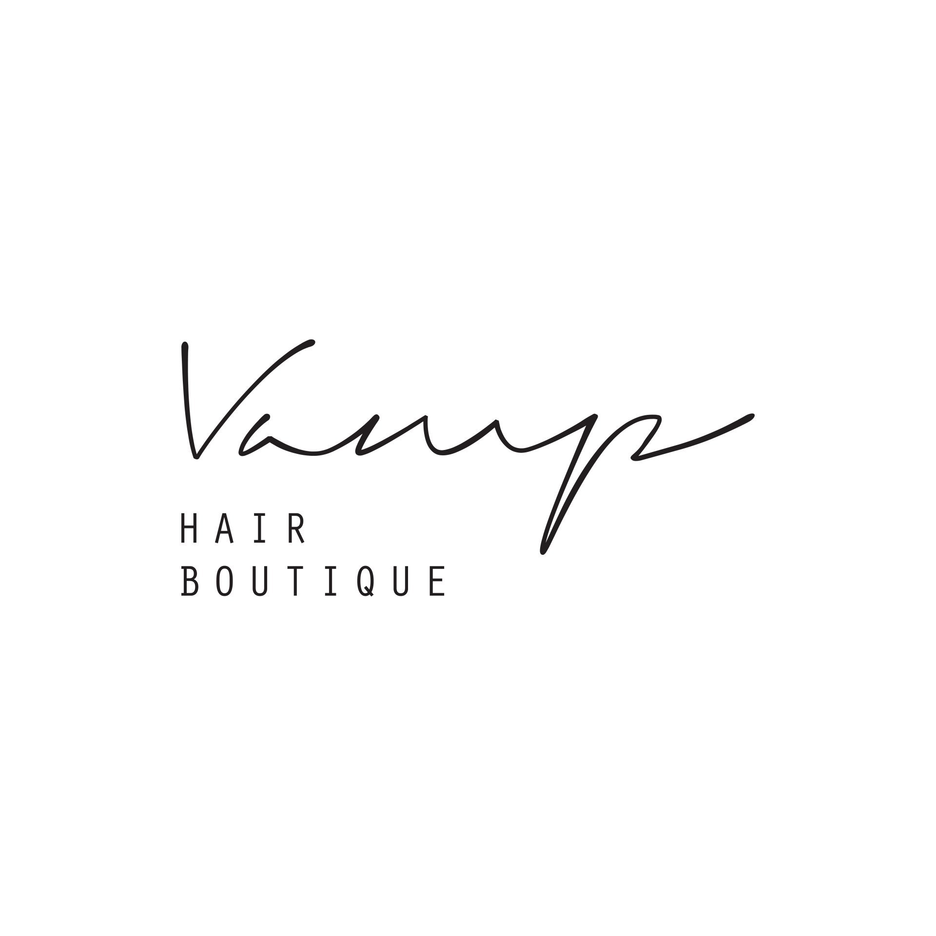 Vamp  Hair Boutique logo designed by Vanilla Hayes