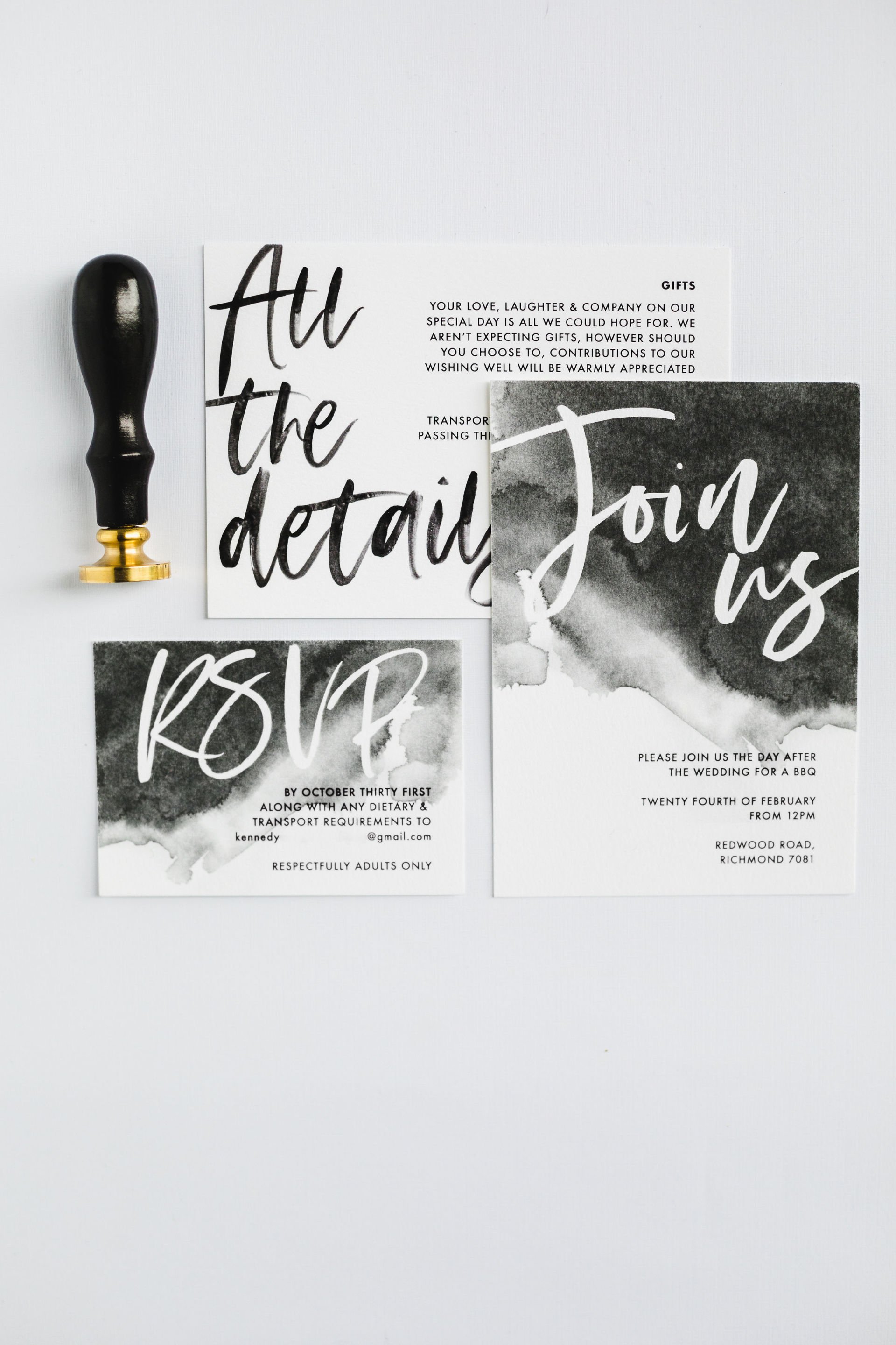 Wedding Invitations designed by Vanilla Hayes creative graphic design  studio in Blenheim, Marlborough, New Zealand