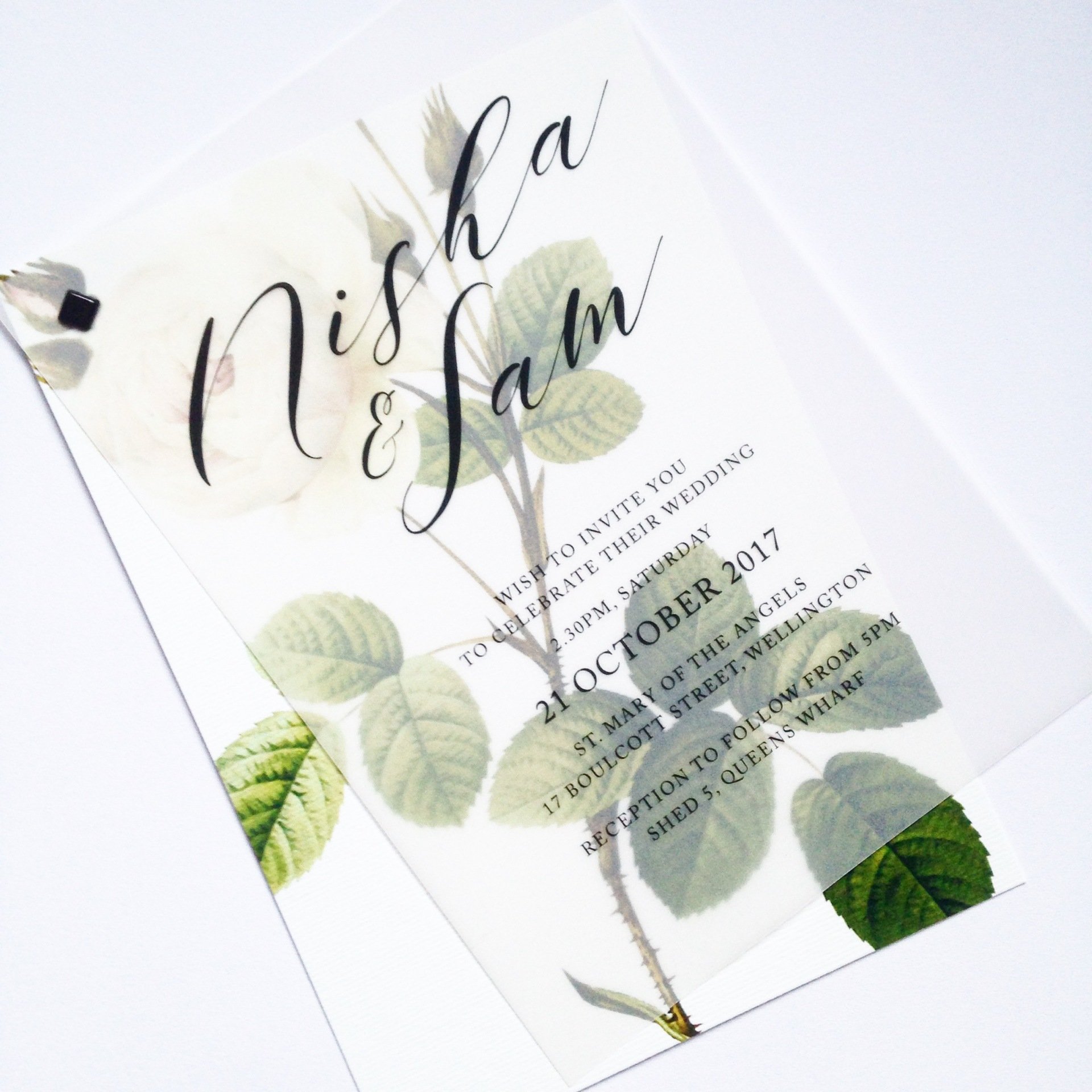 Wedding Invitations designed by Vanilla Hayes creative graphic design  studio in Blenheim, Marlborough, New Zealand