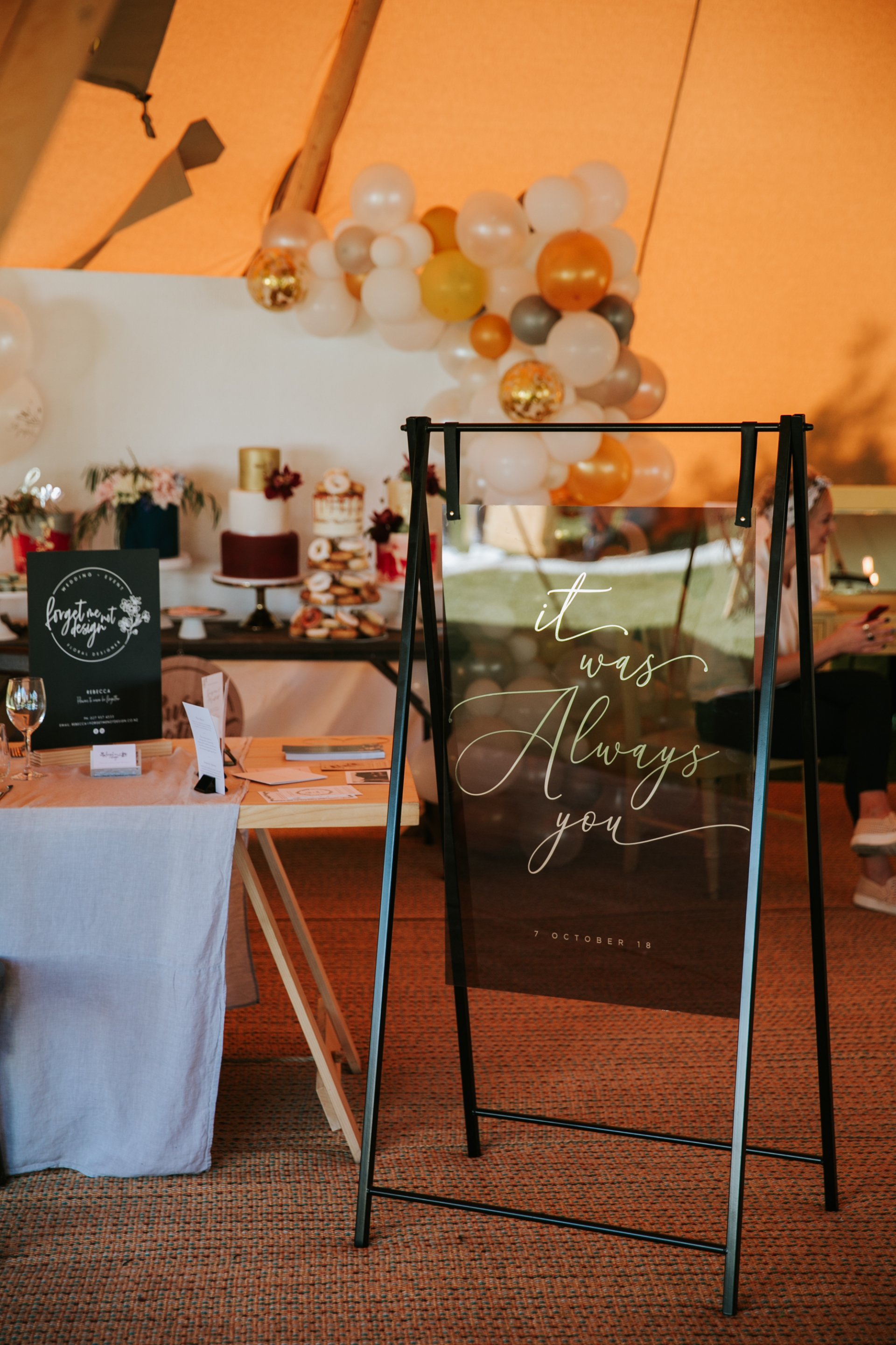 Wedding Signage designed by Vanilla Hayes creative graphic design  studio in Blenheim, Marlborough, New Zealand