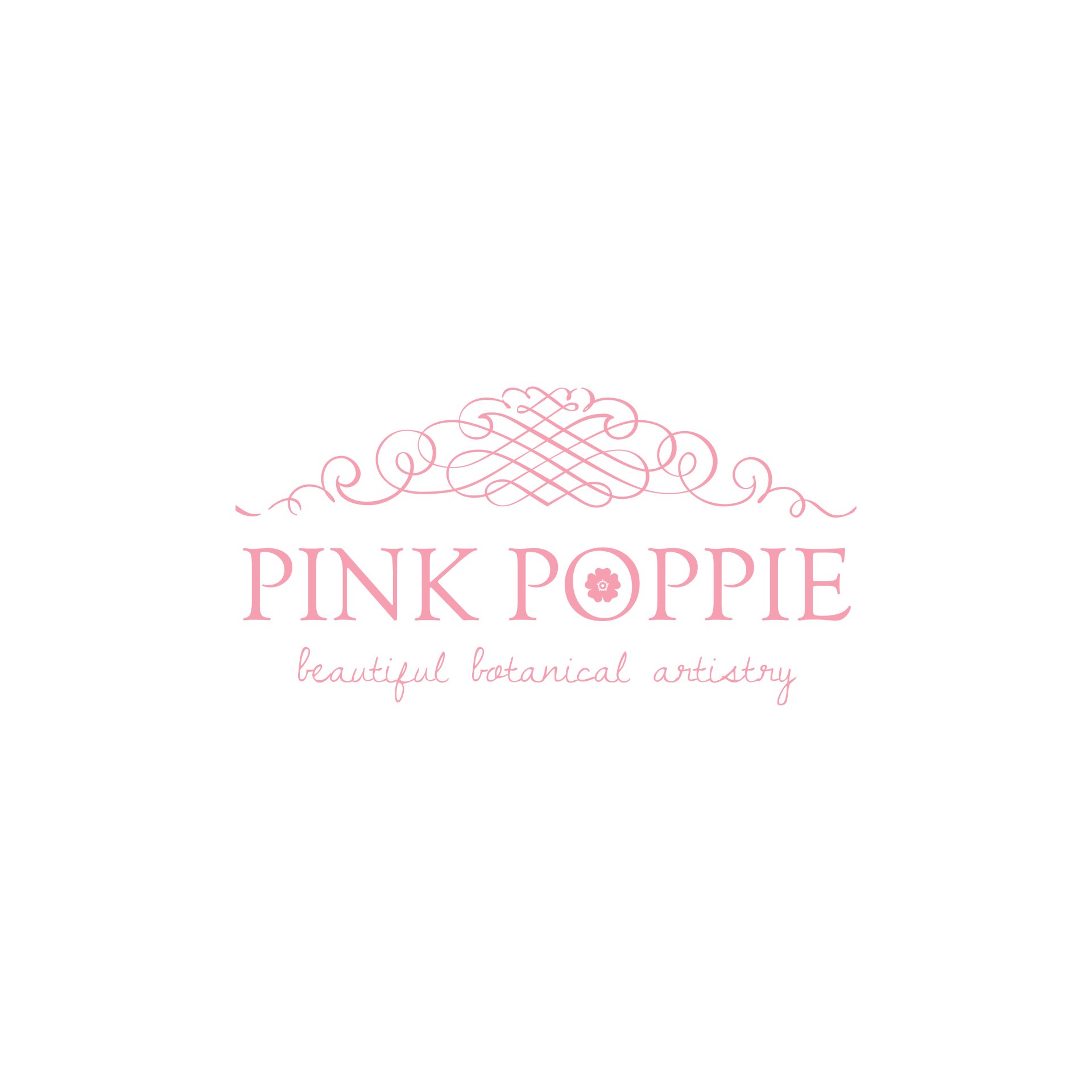 Pink Poppie designer florist logo designed by Vanilla Hayes creative graphic design  studio in Blenheim, Marlborough, New Zealand