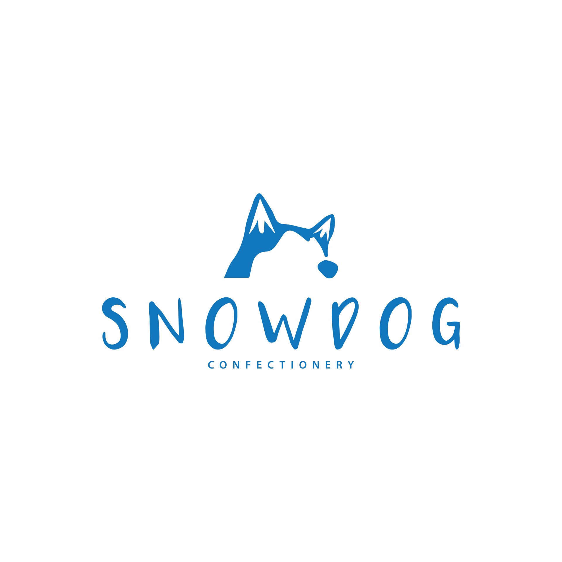 Snowdog Confectionery logo designed by Vanilla Hayes creative graphic design  studio in Blenheim, Marlborough, New Zealand