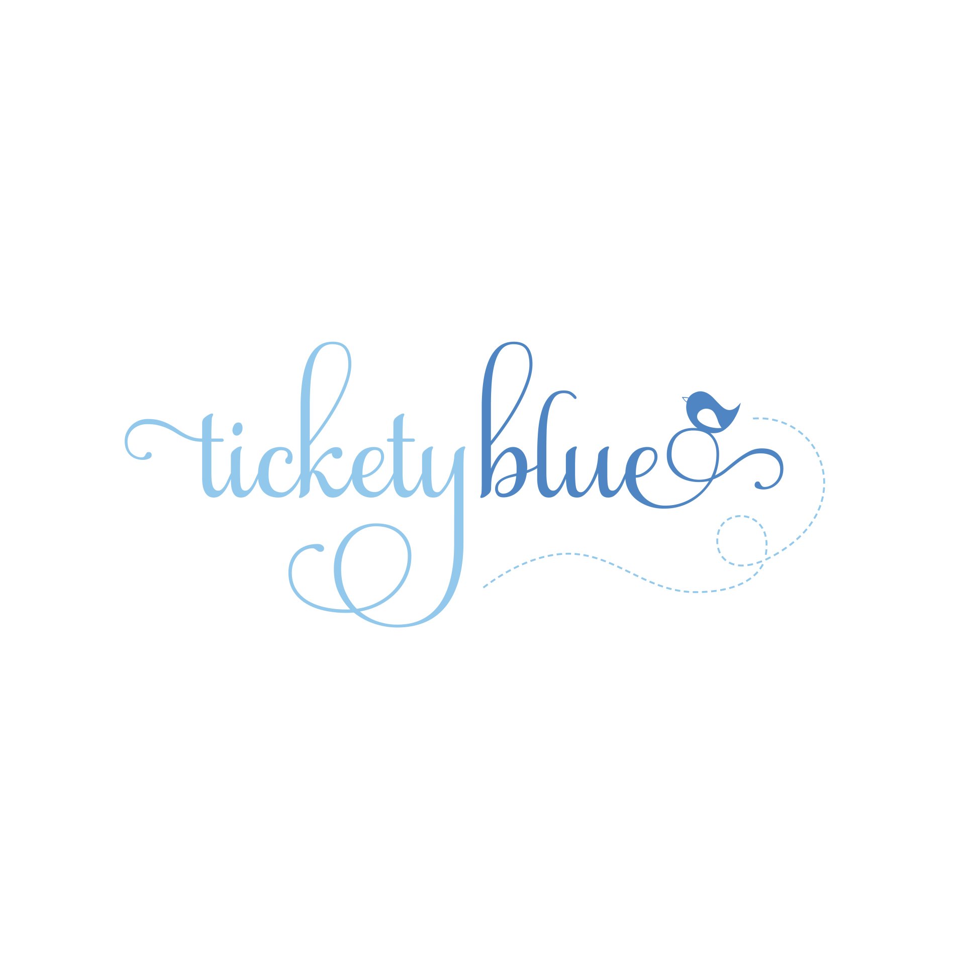 Ticketyblue logo designed by Vanilla Hayes creative graphic design  studio in Blenheim, Marlborough, New Zealand