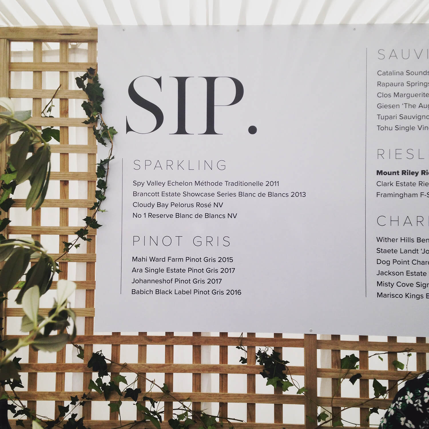 Vip tent sign for the Marlborough Wine and Food Festival designed by Vanilla Hayes creative graphic design  studio in Blenheim, Marlborough, New Zealand