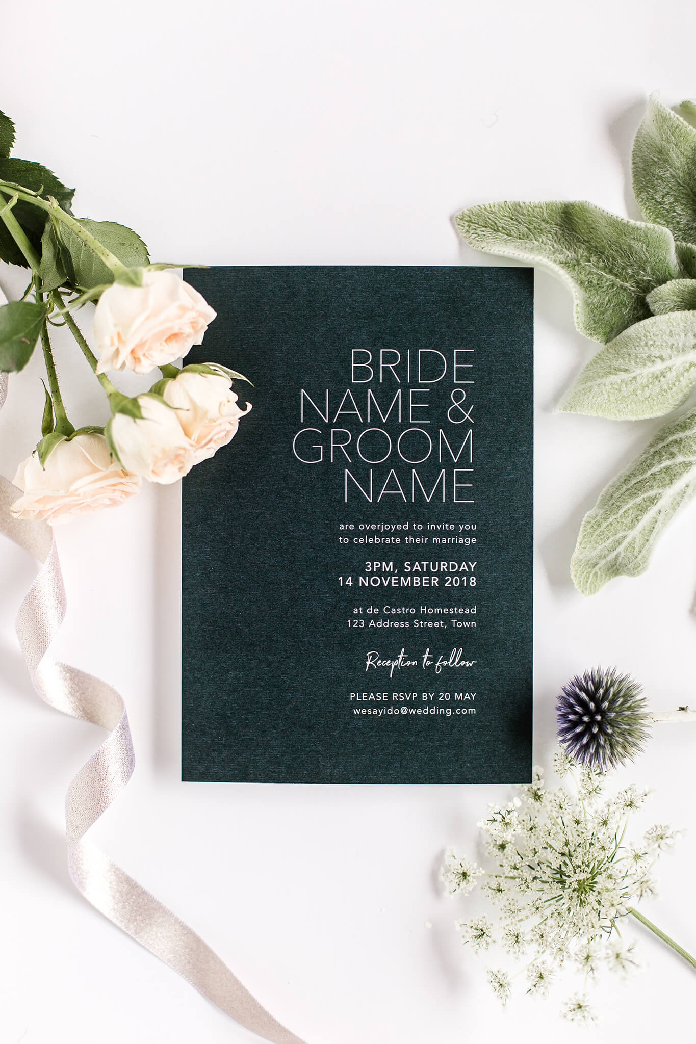 Wedding Invitation Collection designed by Vanilla Hayes creative graphic design  studio in Blenheim, Marlborough, New Zealand