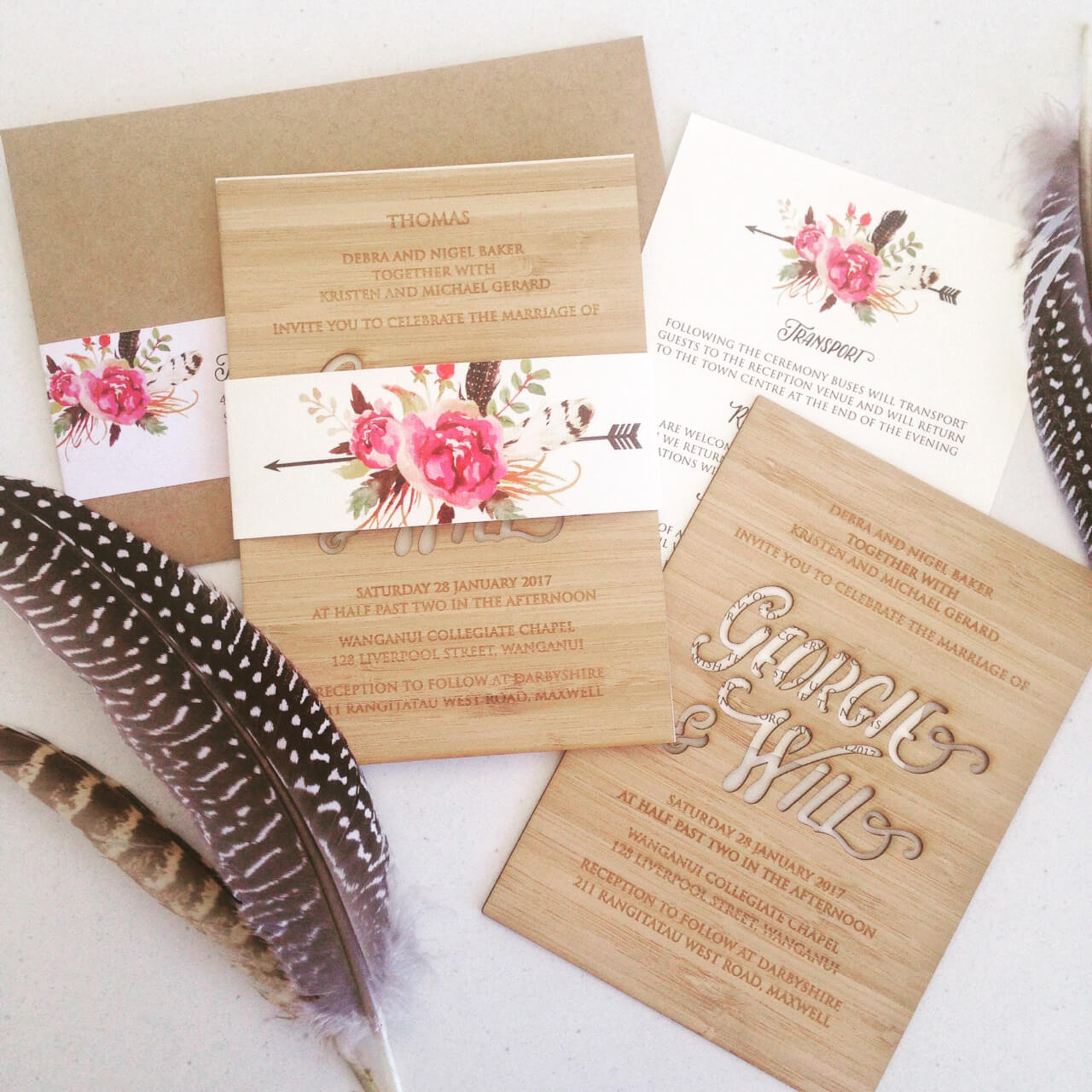 Wedding Invitations designed by Vanilla Hayes creative graphic design  studio in Blenheim, Marlborough, New Zealand