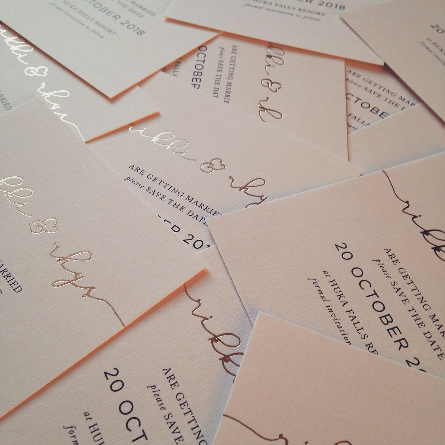 Save the date wedding invitations designed by Vanilla Hayes creative graphic design  studio in Blenheim, Marlborough, New Zealand