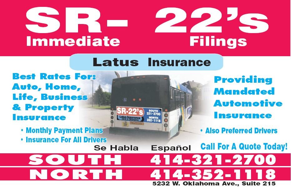 SR22 Milwaukee, WI Latus Insurance