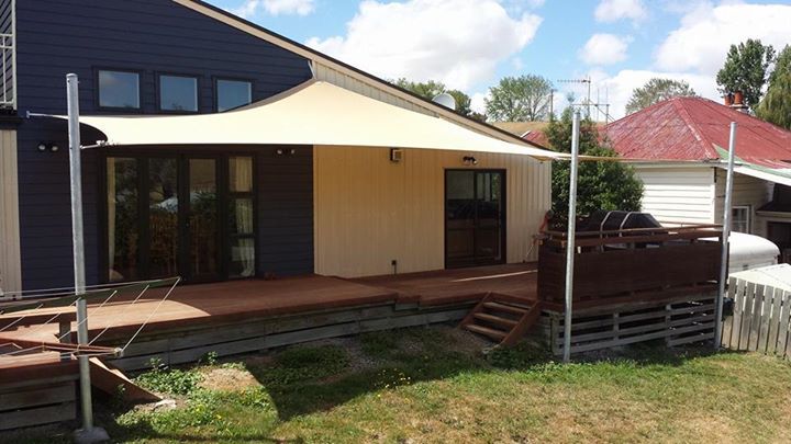 house with overhead awning