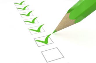 A checklist and a pencil