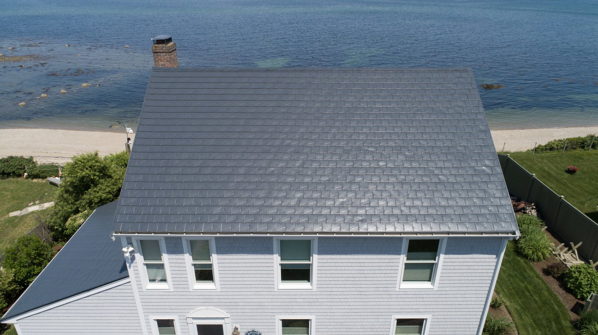 Plymouth, MA — Deep Charcoal Interlock® Metal Slate Roof Photos