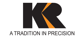 a black and orange logo for kr a tradition in precision