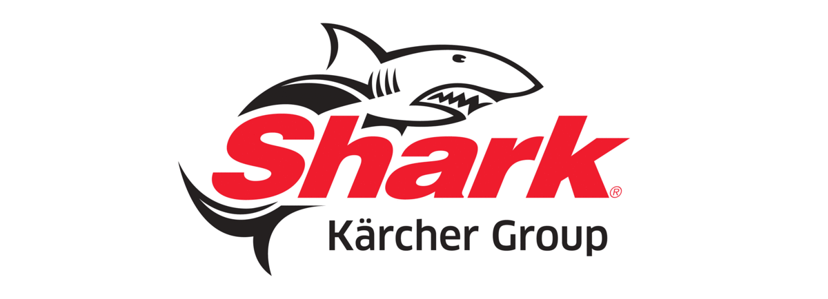the shark karcher group logo has a shark on it .