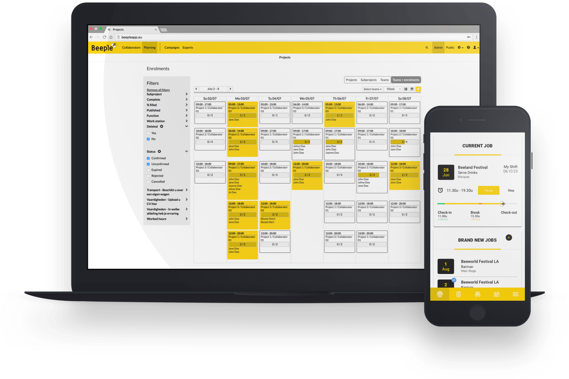 banner beeple application