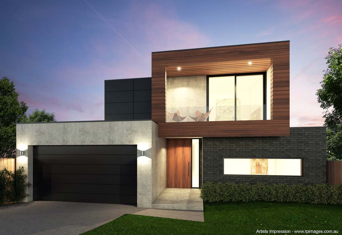 modern home exterior artist rendering