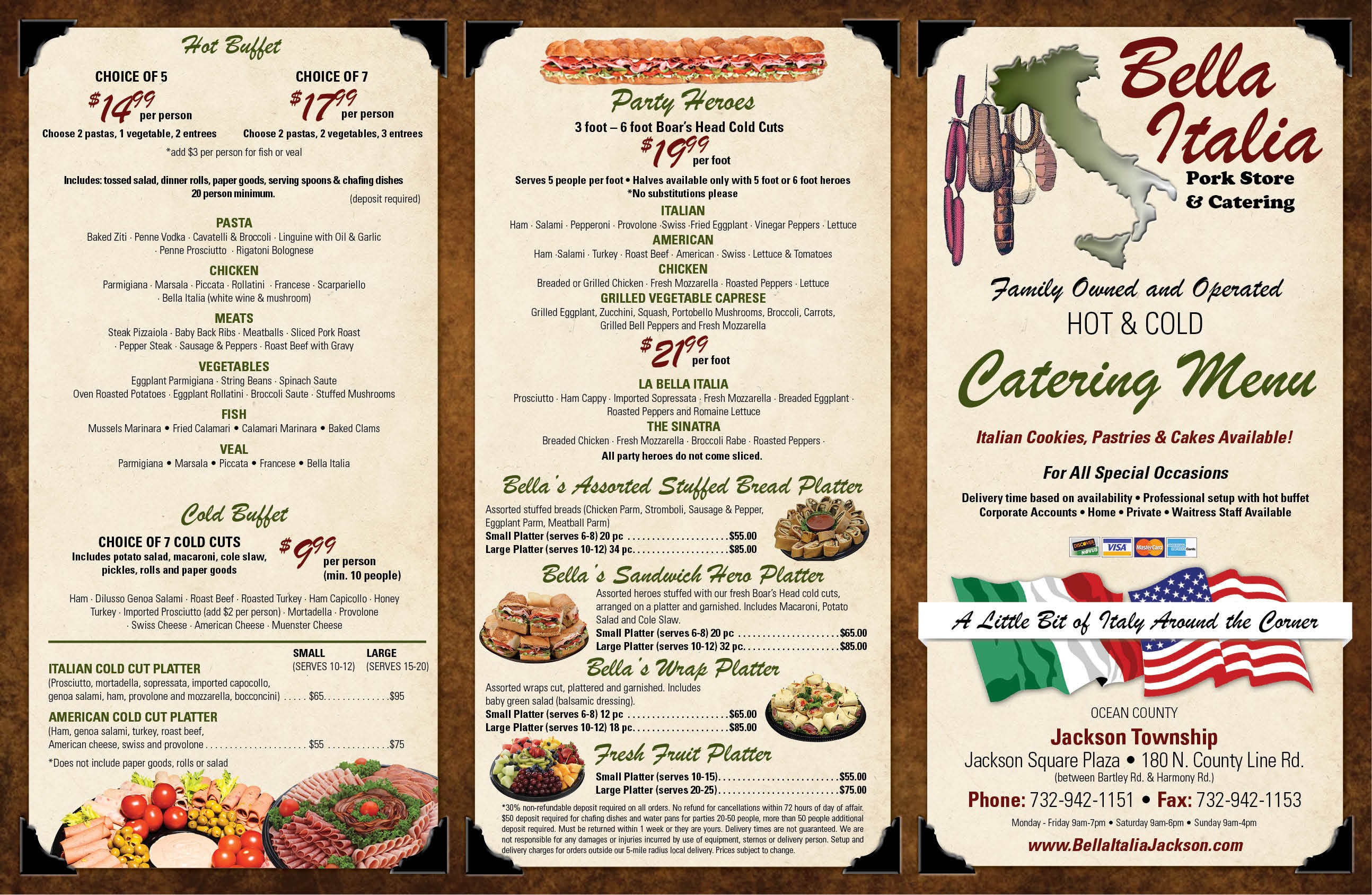 Italian Food Jackson, NJ Bella Italia Pork Store & Catering