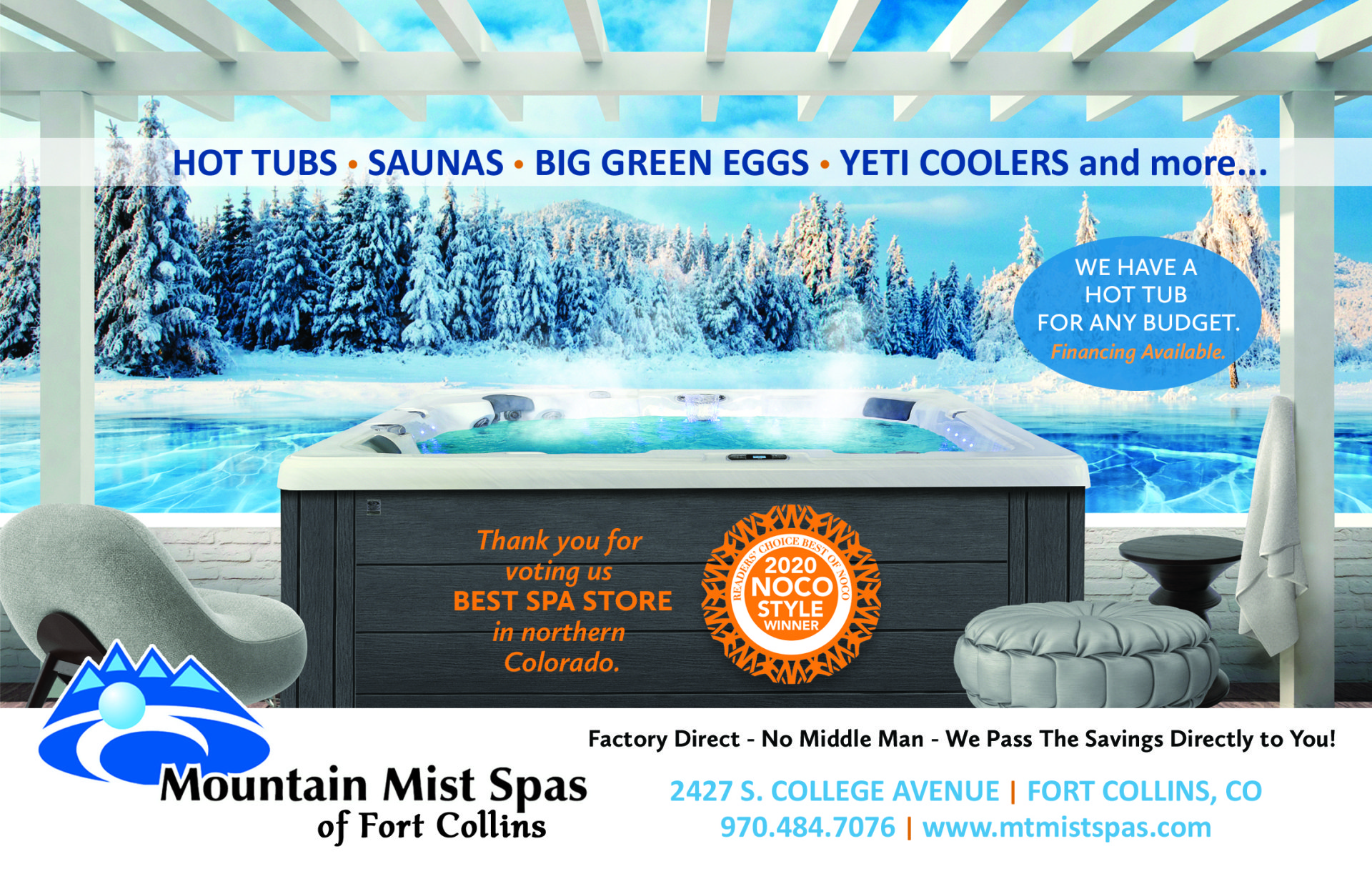 Spa install Fort Collins, CO Mountain Mist Spas