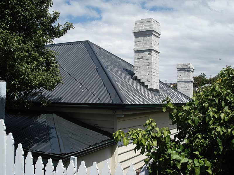 chimney painting and chimney removal and chimney restoration heritage slate roofing hobart australia