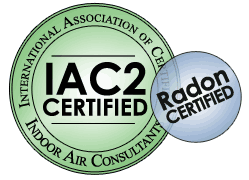 The logo for the international association of certified radon indoor air consultants
