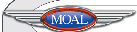 A blue and red moal logo with wings on a white background.