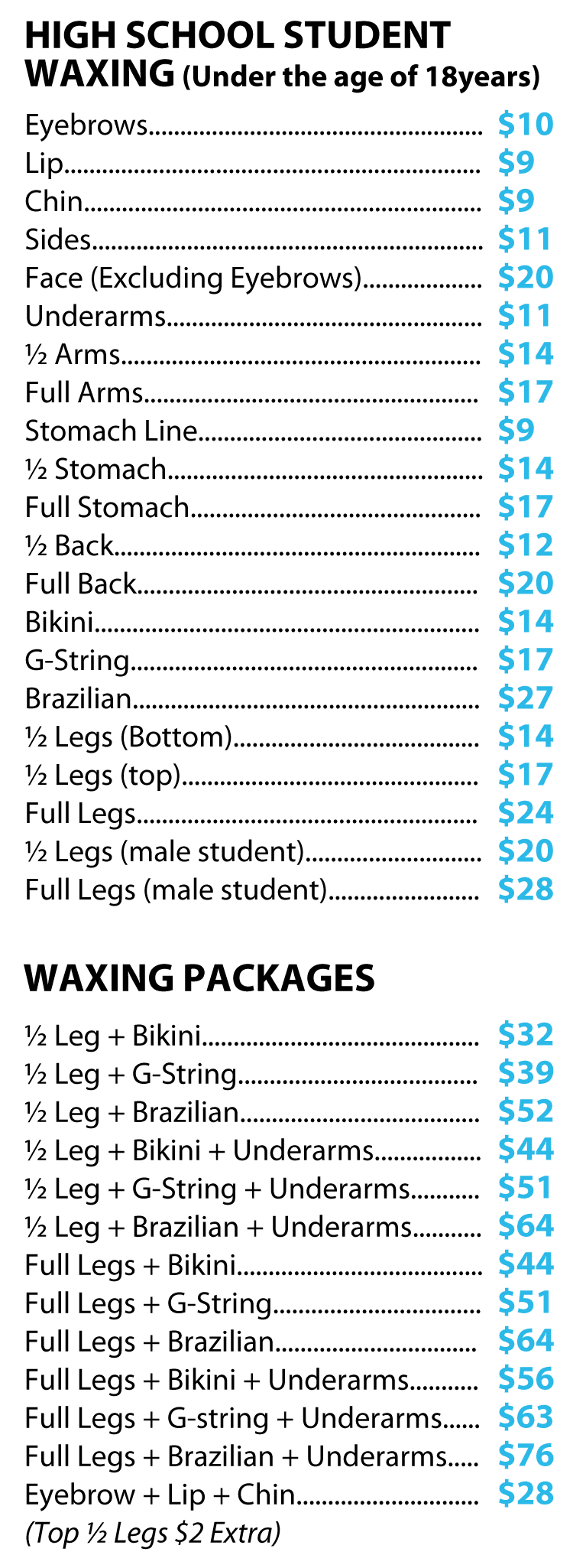 Price List Fair Beauty
