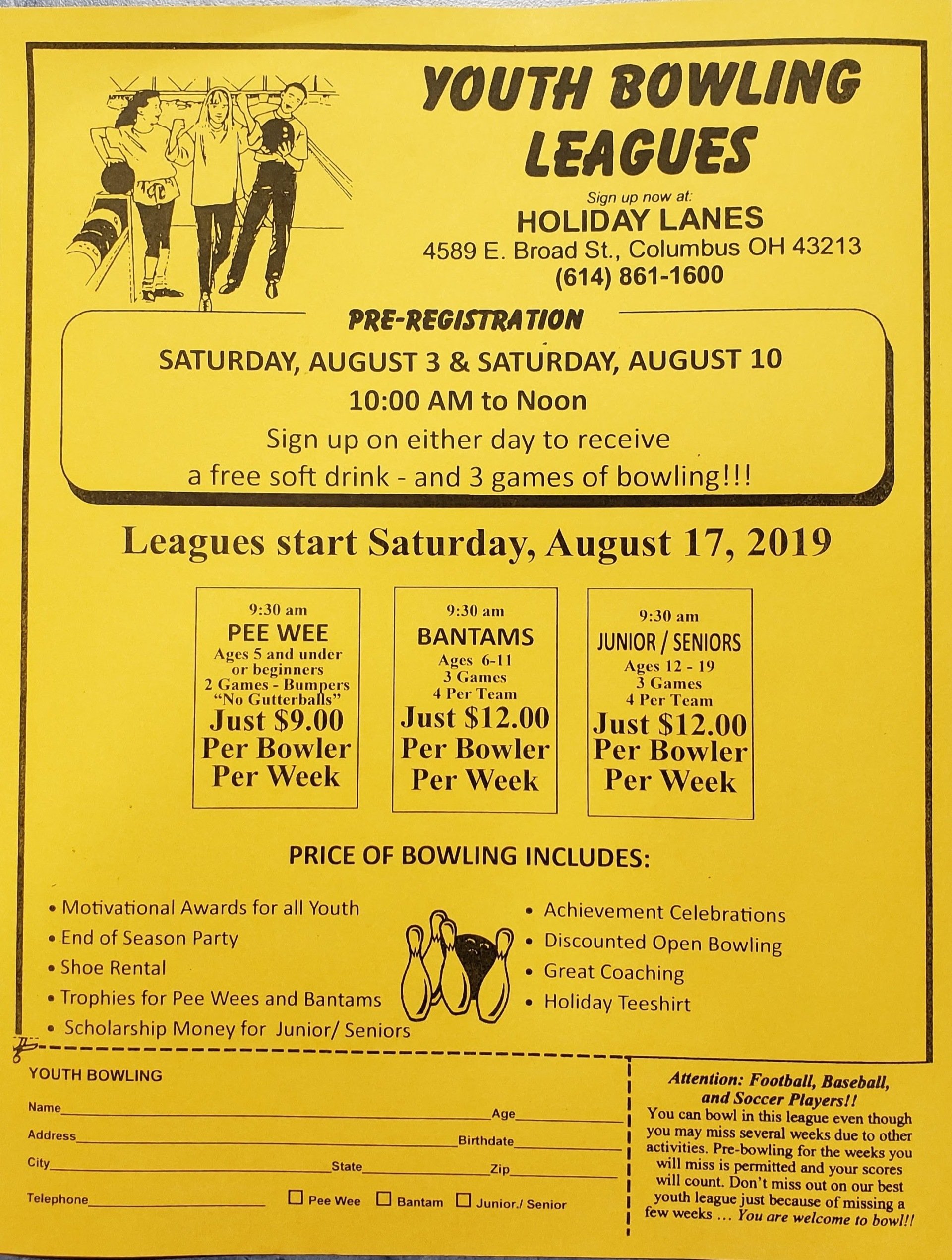 Bowling Leagues for Kids Columbus, OH Holiday Lanes