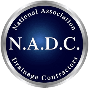 The logo for the national association of drainage contractors