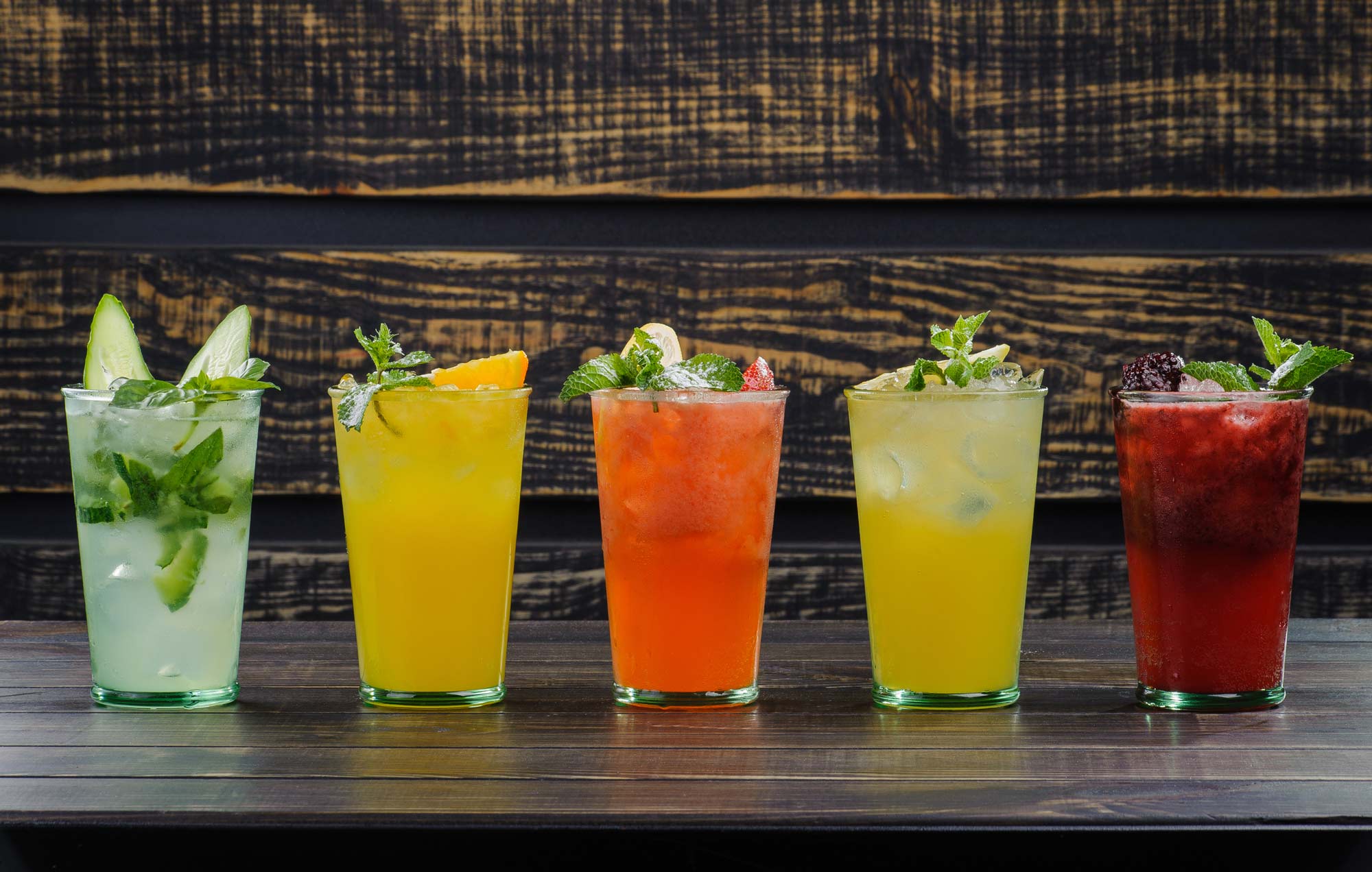 a selection of cocktails