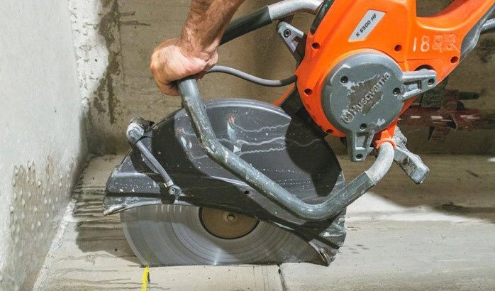 Wall sawing being performed in Sydney