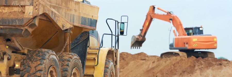 Earthmoving machinery at work in Wellington