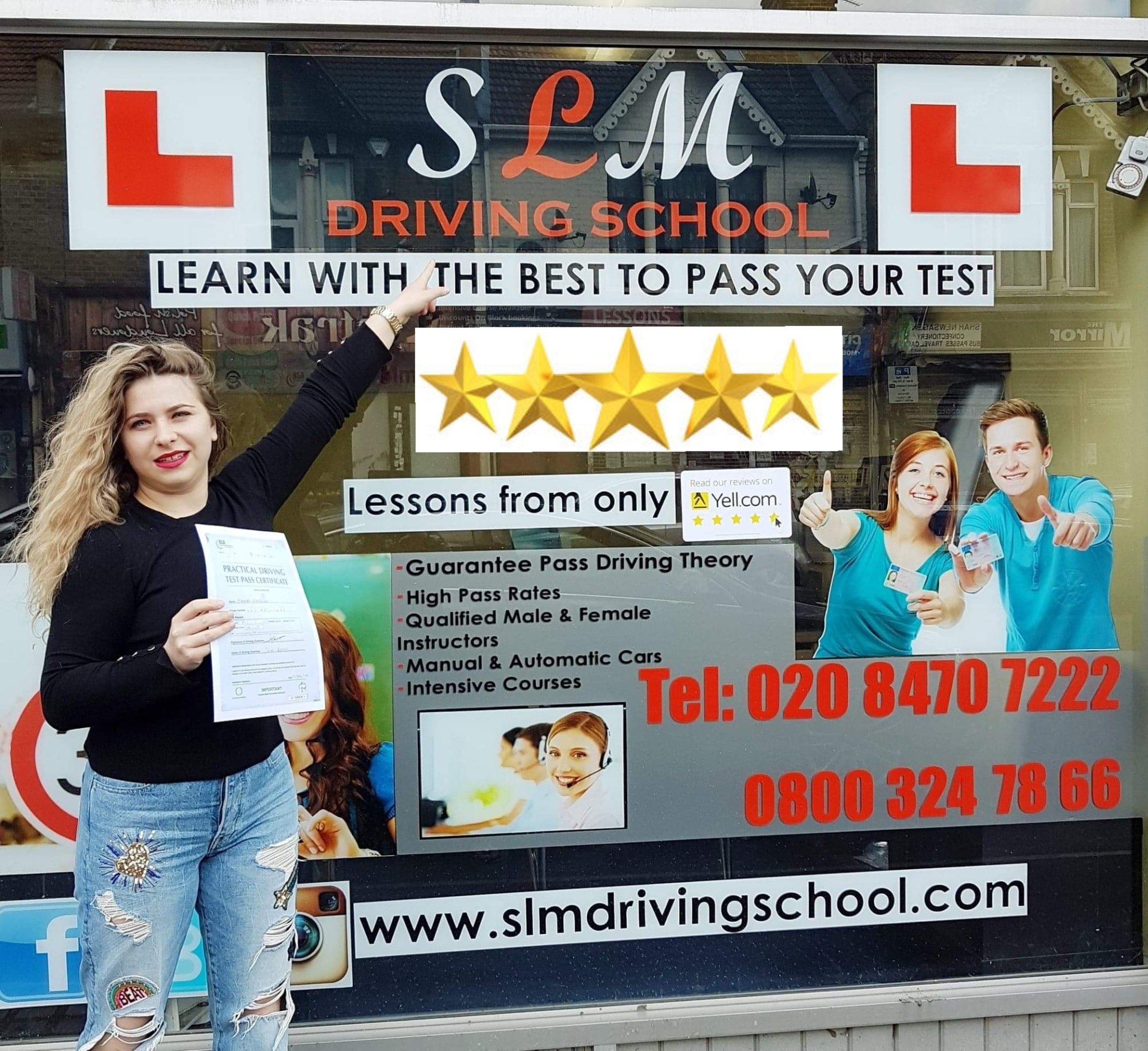 For driving lessons in East Ham , Ilford call S L M Driving School