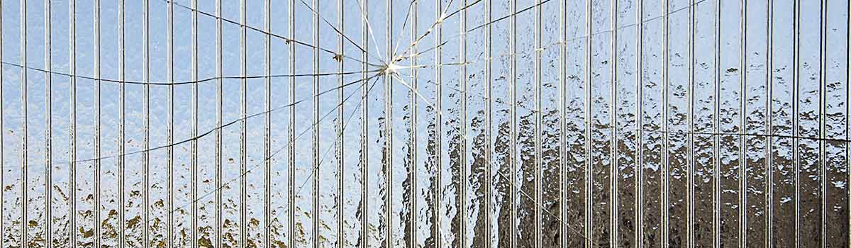 Broken striped glass