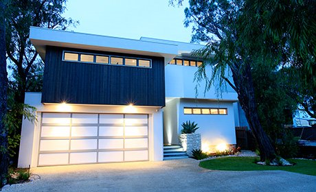 the roller door man nq pty ltd modern house with stylish garage door 