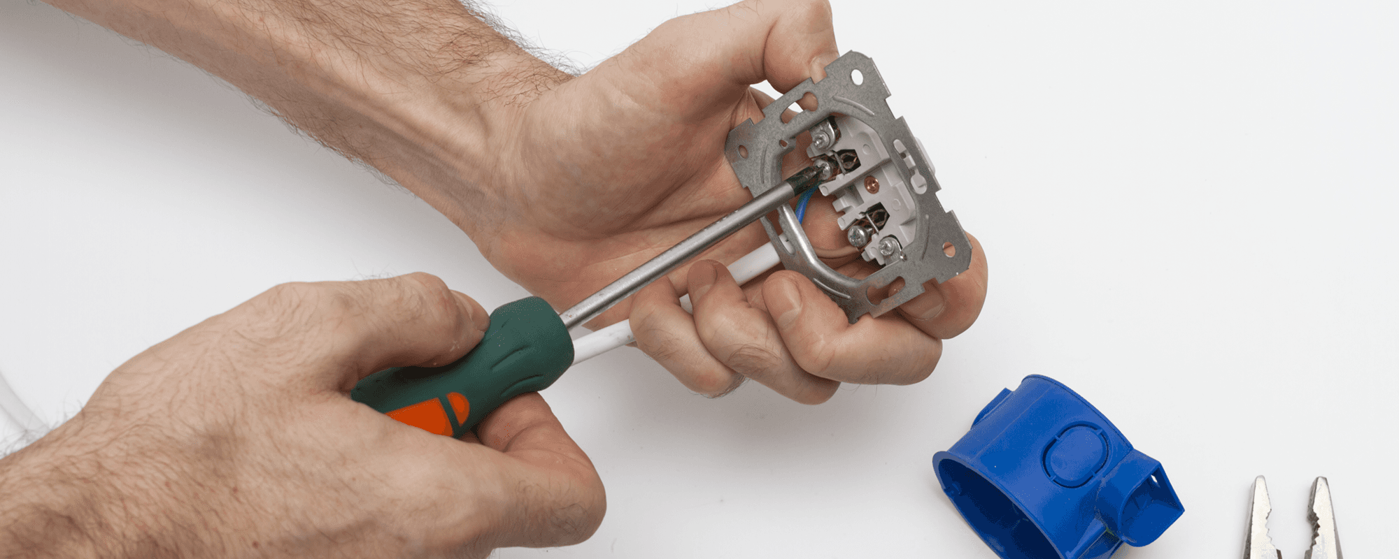 Professional doing the electrical repair 