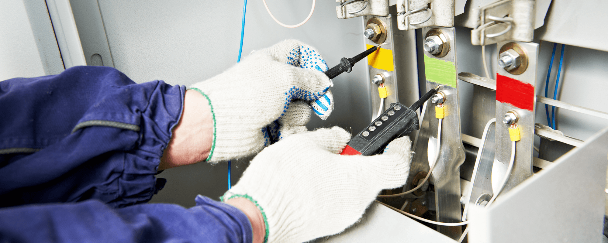 Professional checking the machine