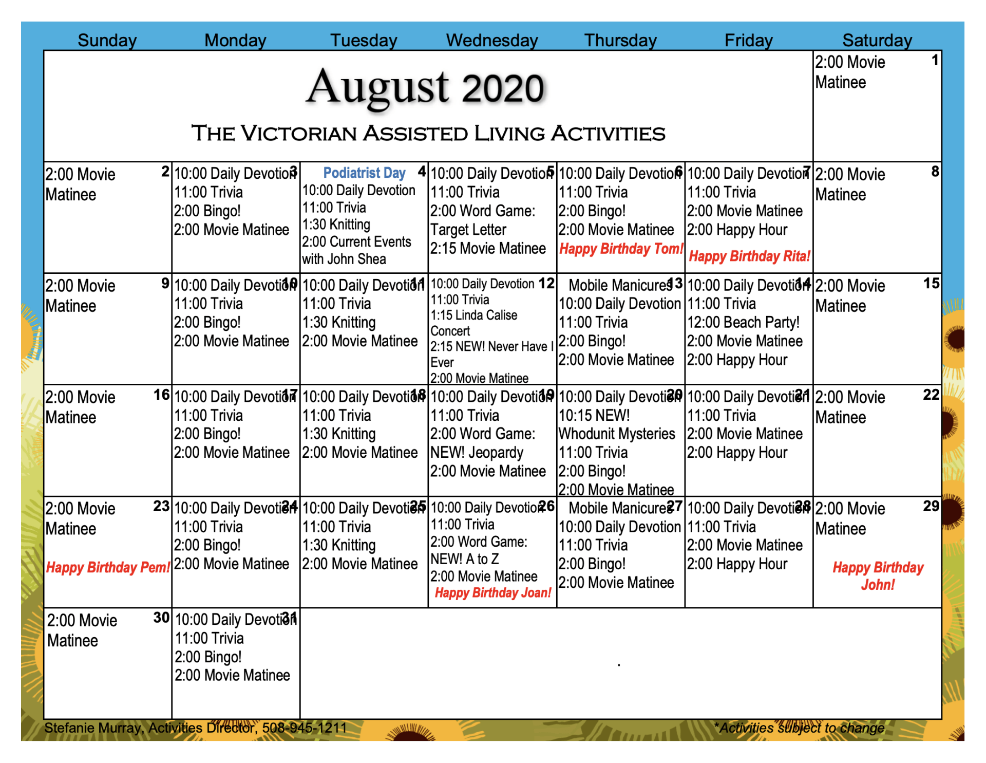 Broad Reach Healthcare Calendars and Newsletters