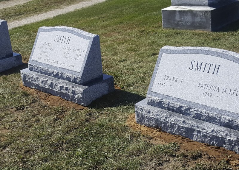 Slant Headstones Champlain Monuments Vermont