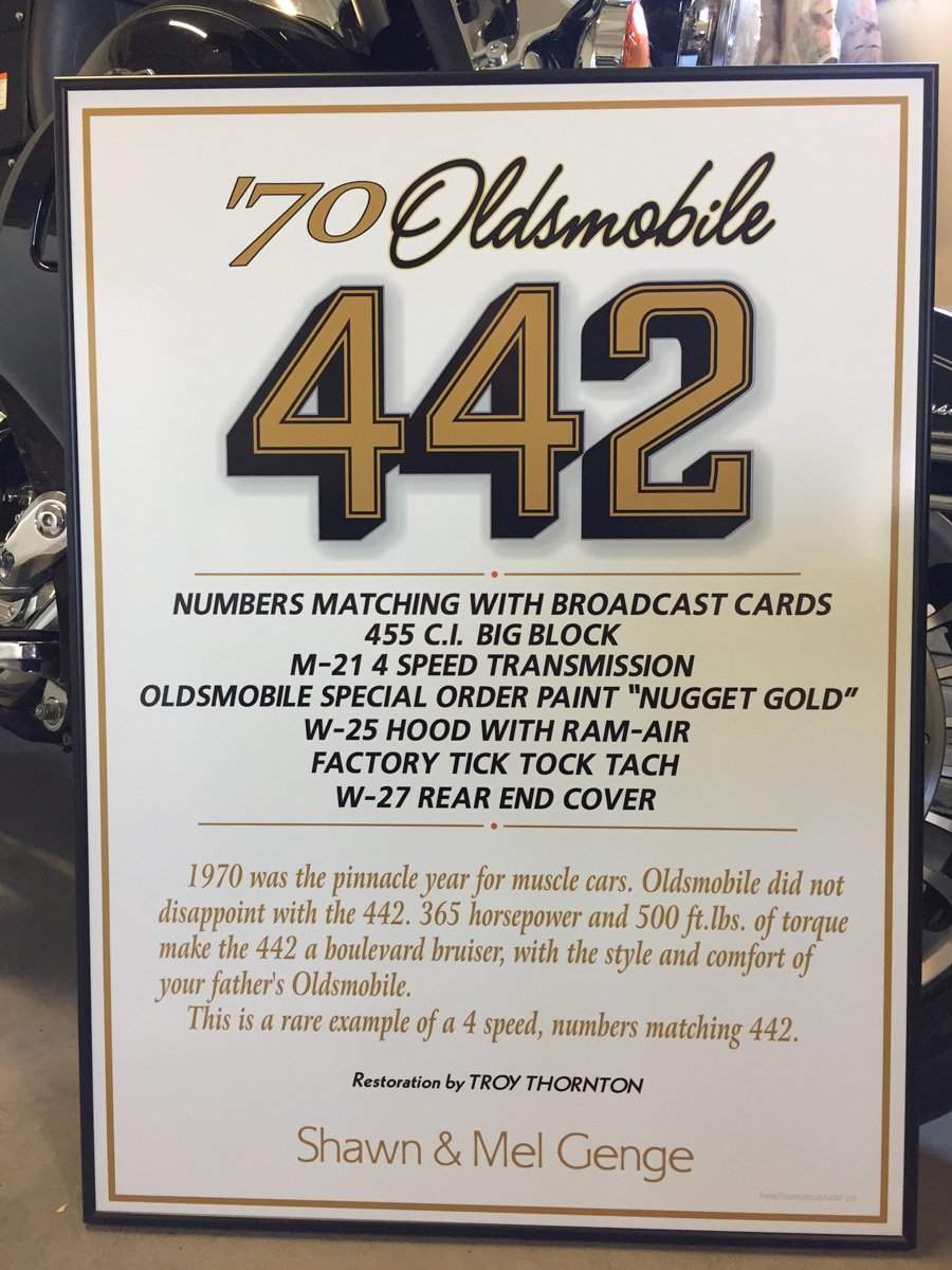 1970 Oldsmobile 442 Show Sign